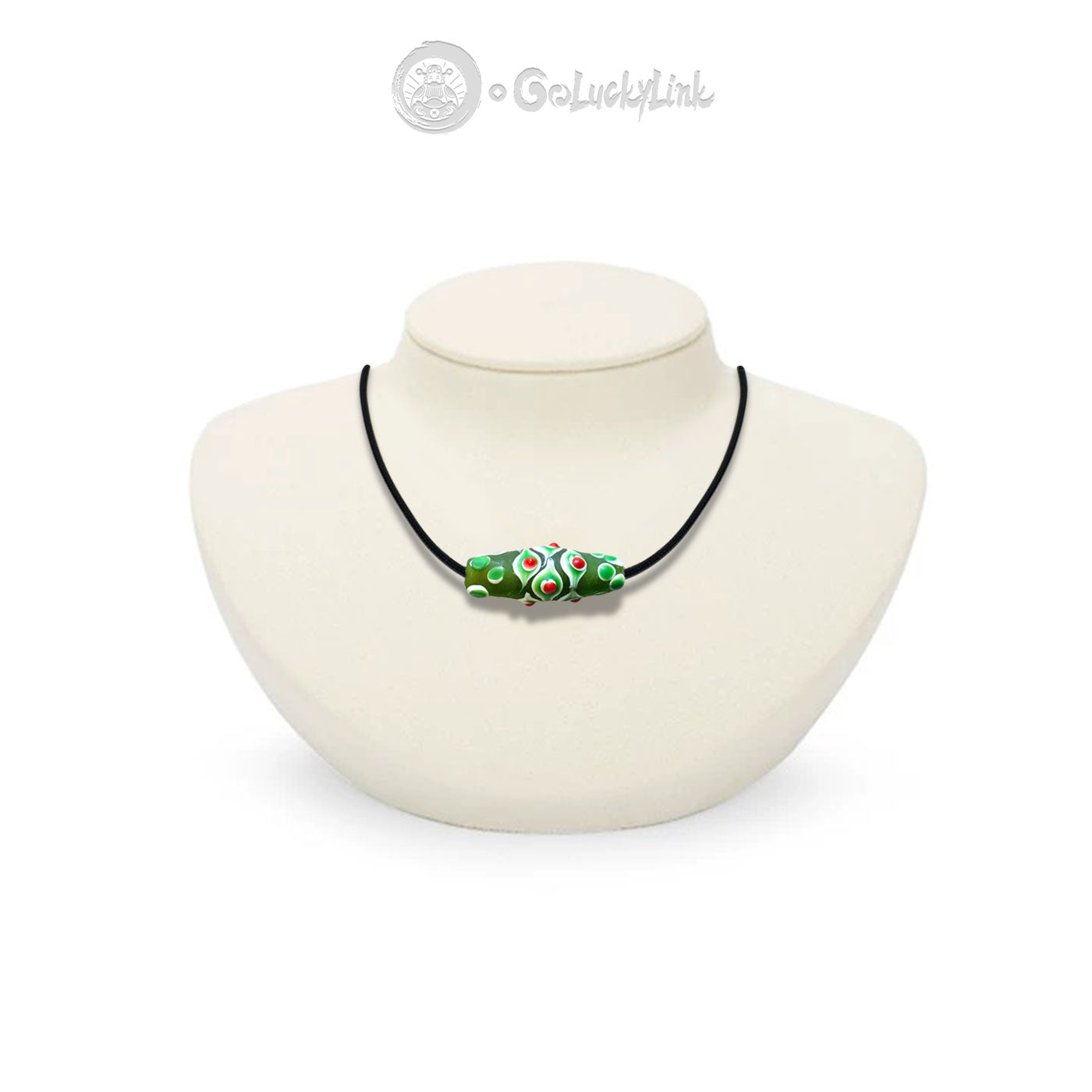 GoLuckLink Colored glaze Dzi Bead – Powerful Feng Shui Amulet for Protection and Wealth