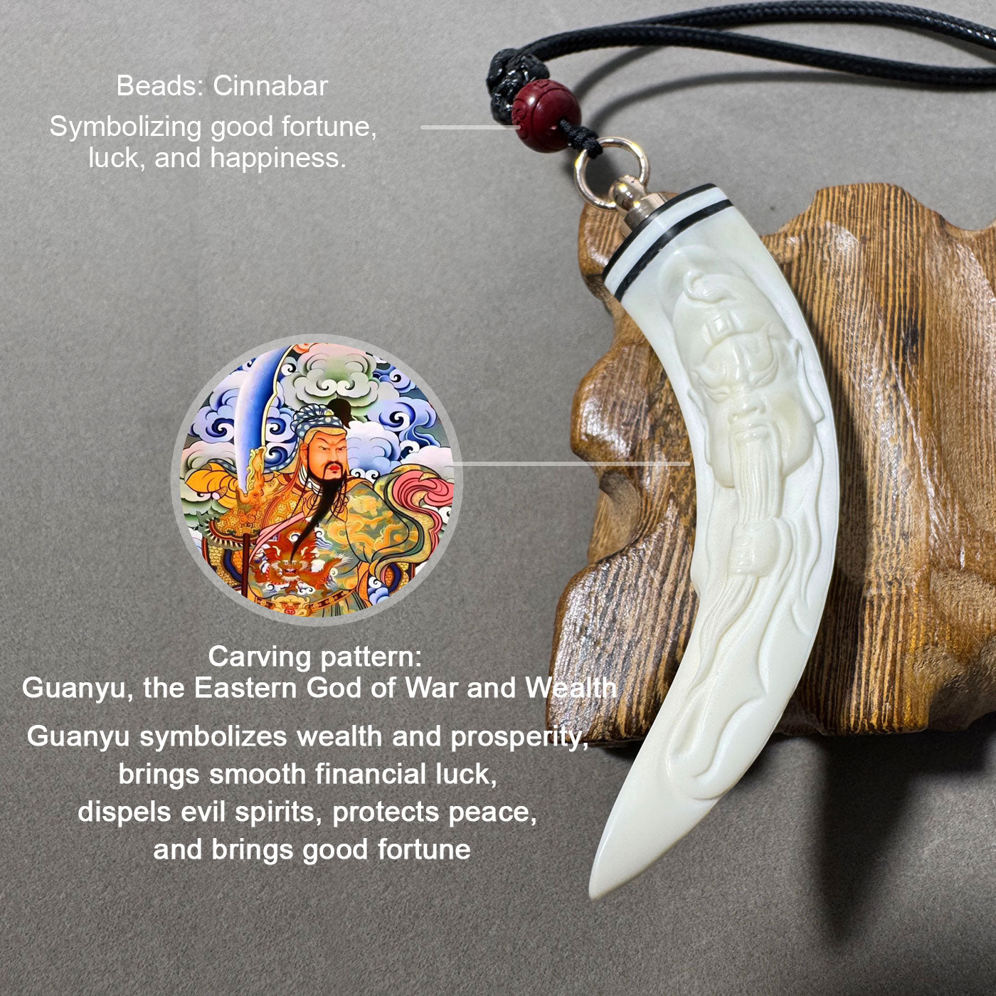 GoLuckLink Handcrafted Wild Boar Tusk Amulet Necklace – Symbol of Strength & Protectionof Wealth.