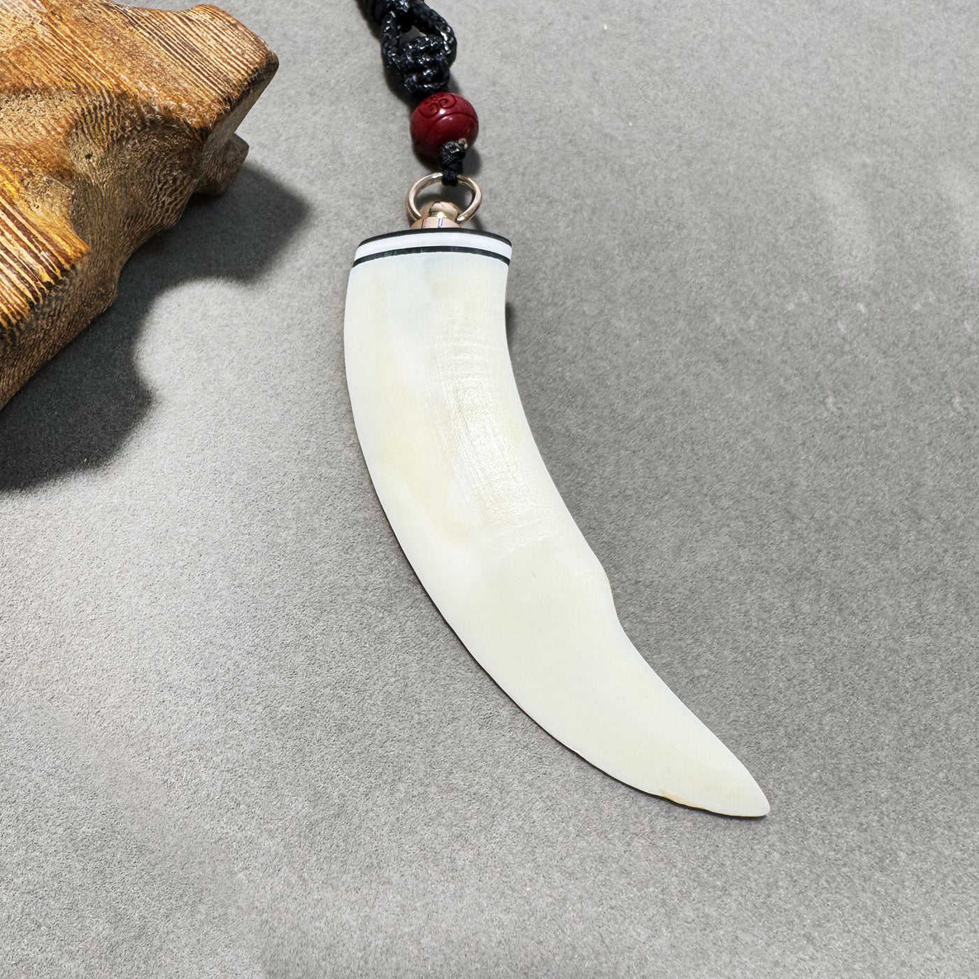 GoLuckLink Handcrafted Wild Boar Tusk Amulet Necklace – Symbol of Strength & Protectionof Wealth.
