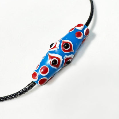 Handcrafted Colored glaze Dzi Bead - Feng Shui Talisman for Luck and Prosperity