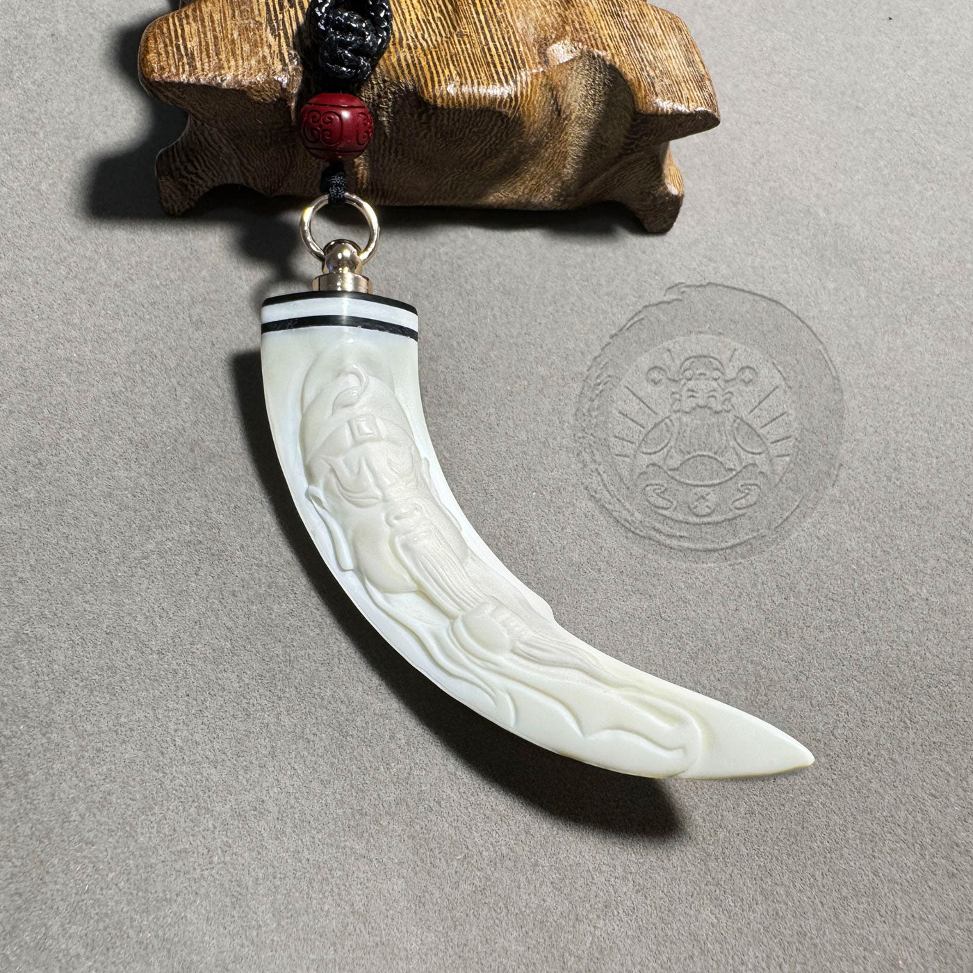 Handcrafted Wild Boar Tusk Amulet Necklace – Symbol of Strength & Protectionof Wealth.