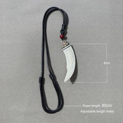 GoLuckLink Handcrafted Wild Boar Tusk Amulet Necklace – Symbol of Strength & Protectionof Wealth.