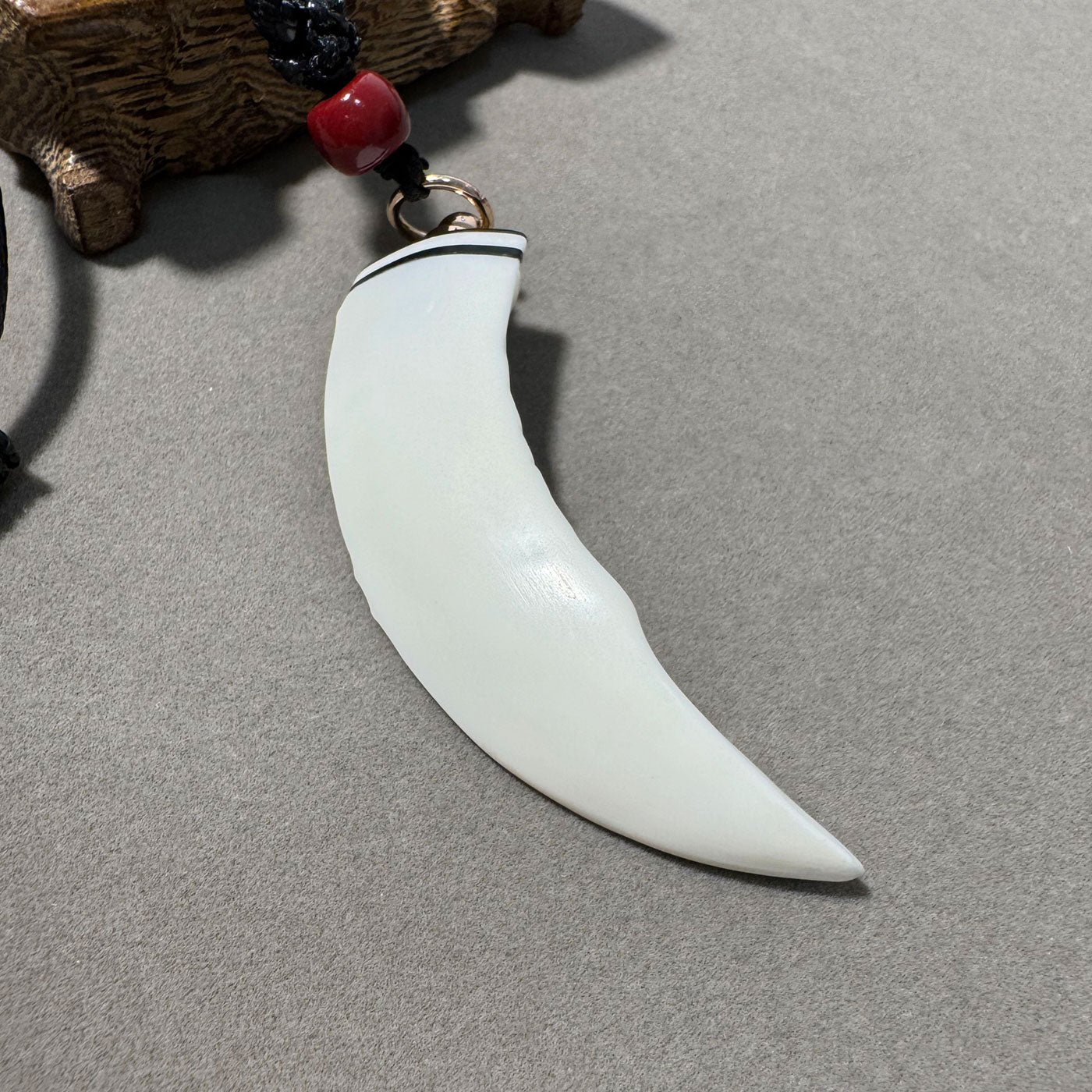 GoLuckLink Authentic Handcarved Wild Boar Tusk Pendant – Natural Protection Talisman Necklace